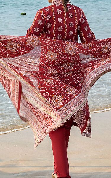 Gul Ahmed Red Lawn Suit | Pakistani Lawn Dress in USA- Image 2