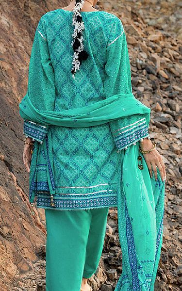 Gul Ahmed Sea Green Lawn Suit | Pakistani Lawn Dress in USA- Image 2