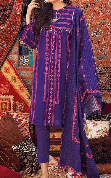 Gul Ahmed Indigo Lawn Suit | Pakistani Dresses in USA- Image 1