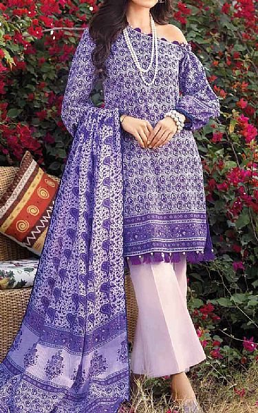 Gul Ahmed Iris Purple Lawn Suit | Pakistani Dresses in USA- Image 1