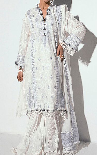 Gul Ahmed White Lawn Suit | Pakistani Lawn Dress in USA- Image 1