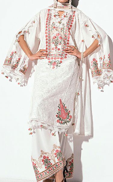 Gul Ahmed Off-white Lawn Suit | Pakistani Lawn Dress in USA- Image 1