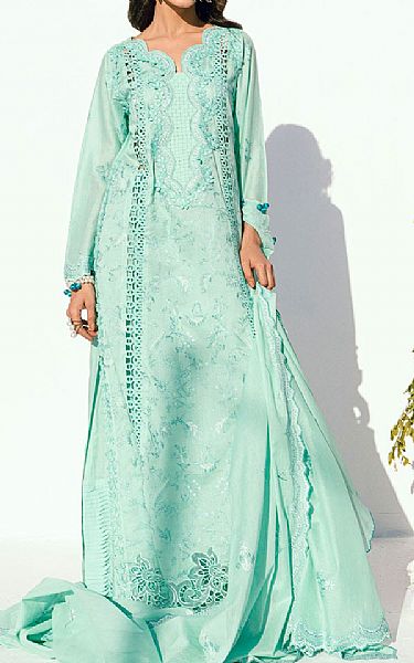 Gul Ahmed Light Turquoise Lawn Suit | Pakistani Lawn Dress in USA- Image 1