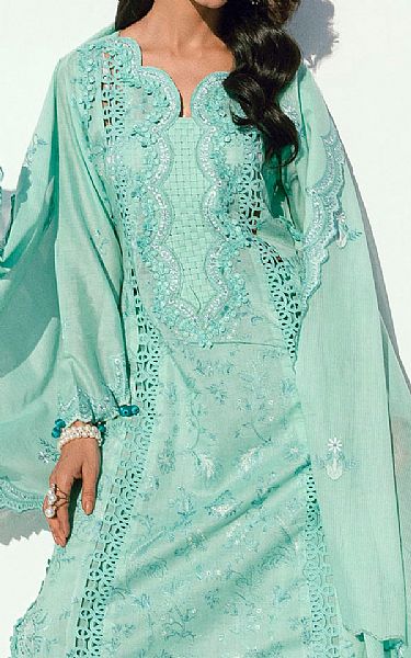 Gul Ahmed Light Turquoise Lawn Suit | Pakistani Lawn Dress in USA- Image 2
