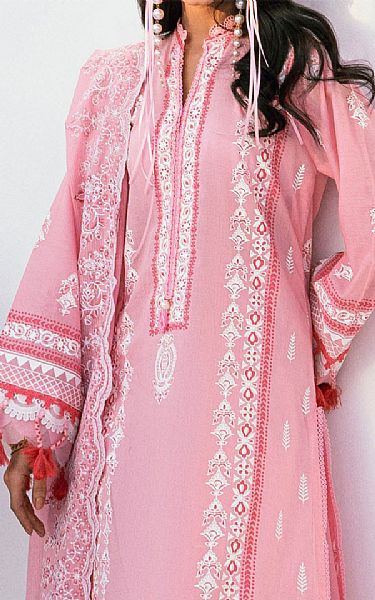 Gul Ahmed Oyster Pink Lawn Suit | Pakistani Lawn Dress in USA- Image 2