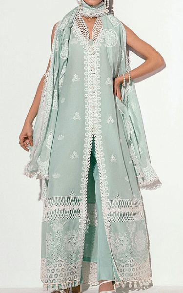 Gul Ahmed Light Turquoise Lawn Suit | Pakistani Lawn Dress in USA- Image 1