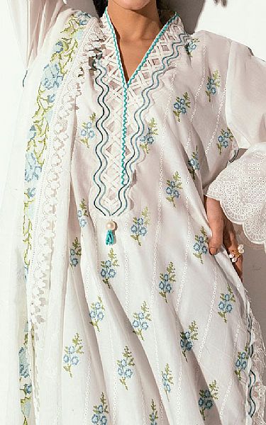 Gul Ahmed White Lawn Suit | Pakistani Lawn Dress in USA- Image 2
