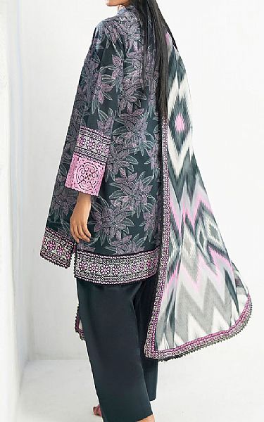 Gul Ahmed Charcoal Lawn Suit | Pakistani Lawn Dress in USA- Image 2