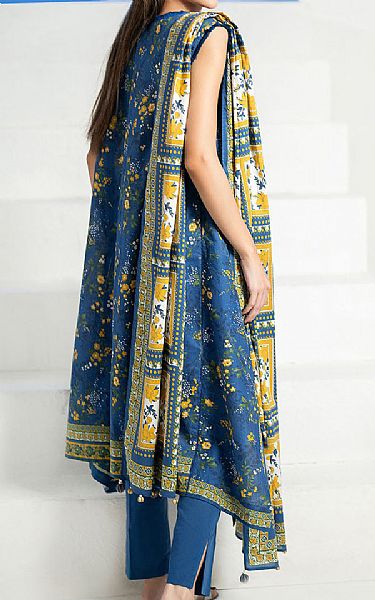 Gul Ahmed Denim Blue Lawn Suit | Pakistani Lawn Dress in USA- Image 2