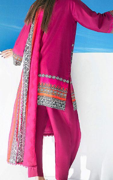 Gul Ahmed Hot Pink Lawn Suit | Pakistani Lawn Dress in USA- Image 2