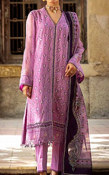 Gul Ahmed Neon Pink Chiffon Suit | Pakistani Embroidered Chiffon Dresses- Image 1