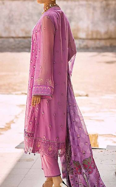 Gul Ahmed Neon Pink Chiffon Suit | Pakistani Embroidered Chiffon Dresses- Image 2