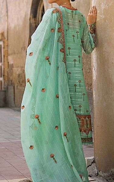 Gul Ahmed Light Turquoise Chiffon Suit | Pakistani Embroidered Chiffon Dresses USA- Image 2