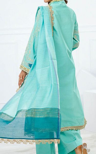 Gul Ahmed Turquoise Lawn Suit | Pakistani Lawn Dress in USA- Image 2