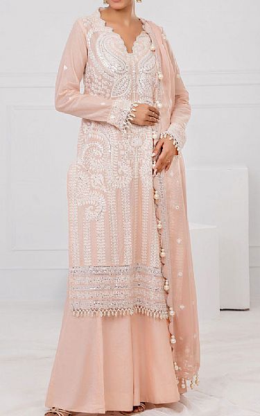 Gul Ahmed Peach Lawn Suit | Pakistani Lawn Dress in USA- Image 1