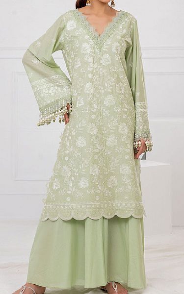 Gul Ahmed Light Green Lawn Suit (2 pcs) | Pakistani Lawn Dress in USA- Image 1