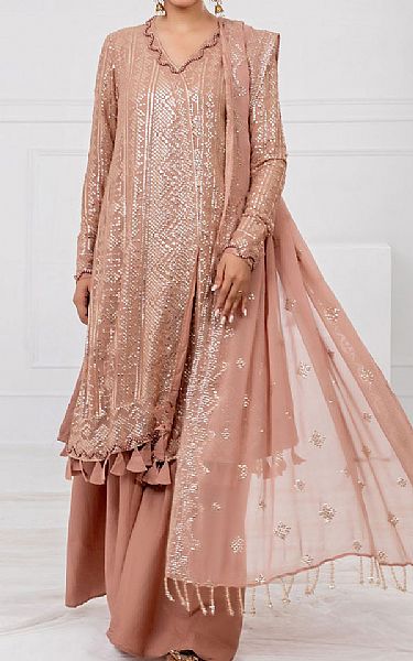 Gul Ahmed Rose Pink Chiffon Suit | Pakistani Embroidered Chiffon Dresses USA- Image 1