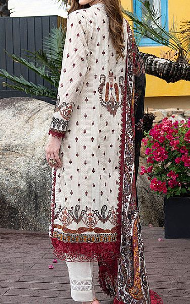 Gul Ahmed Off White Lawn Suit | Pakistani Lawn Dress in USA- Image 2