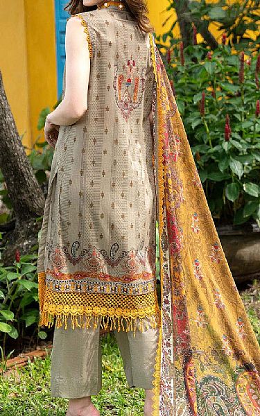 Gul Ahmed Beige Lawn Suit | Pakistani Lawn Dress in USA- Image 2