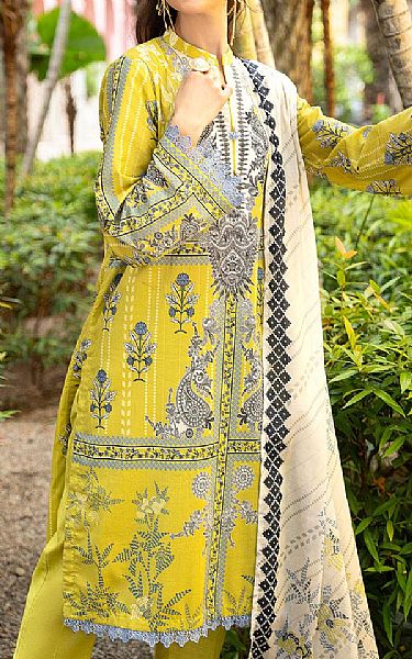 Gul Ahmed Yellow Lawn Suit | Pakistani Lawn Dress in USA- Image 1
