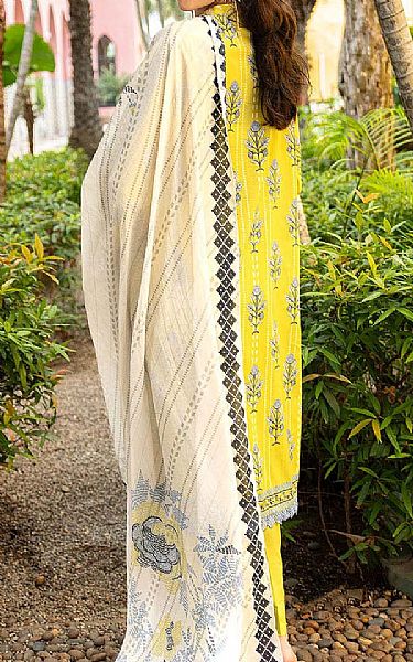 Gul Ahmed Yellow Lawn Suit | Pakistani Lawn Dress in USA- Image 2