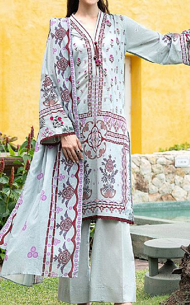 Gul Ahmed Pale Blue Lawn Suit | Pakistani Lawn Dress in USA- Image 1