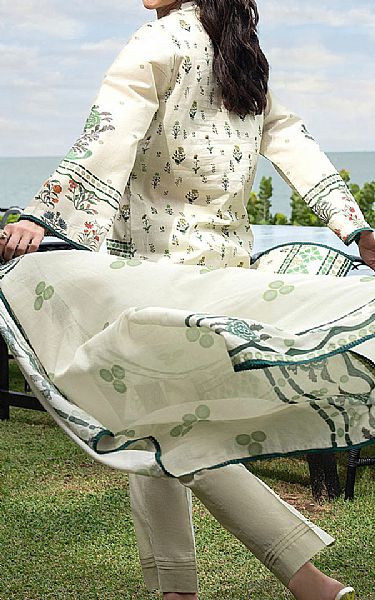 Gul Ahmed Off White Lawn Suit | Pakistani Lawn Dress in USA- Image 2