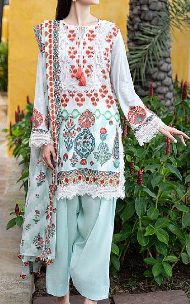 Gul Ahmed Pale Blue Lawn Suit | Pakistani Lawn Dress in USA- Image 1