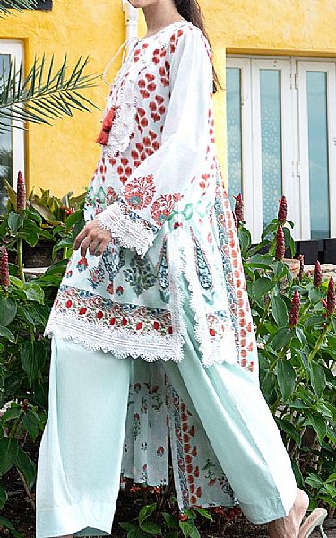 Gul Ahmed Pale Blue Lawn Suit | Pakistani Lawn Dress in USA- Image 2