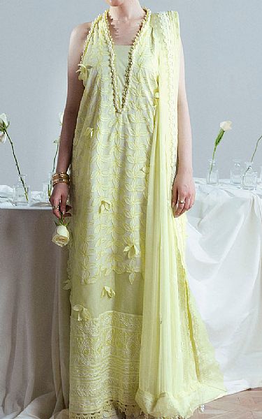 Gul Ahmed Lime Green Net Suit | Pakistani Lawn Dress in USA- Image 1