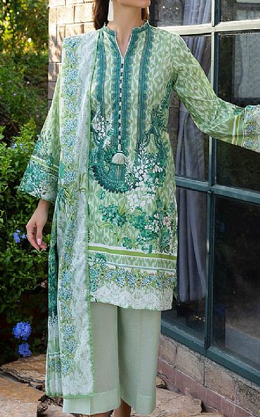 Gul Ahmed Light Green/Off White Lawn Suit | Pakistani Lawn Dress in USA- Image 1