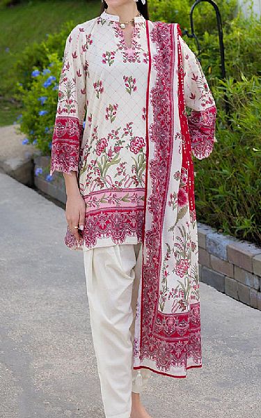 Gul Ahmed Off White Lawn Suit | Pakistani Lawn Dress in USA- Image 1
