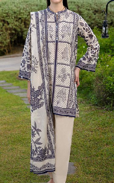 Gul Ahmed Ivory Lawn Suit | Pakistani Lawn Dress in USA- Image 1
