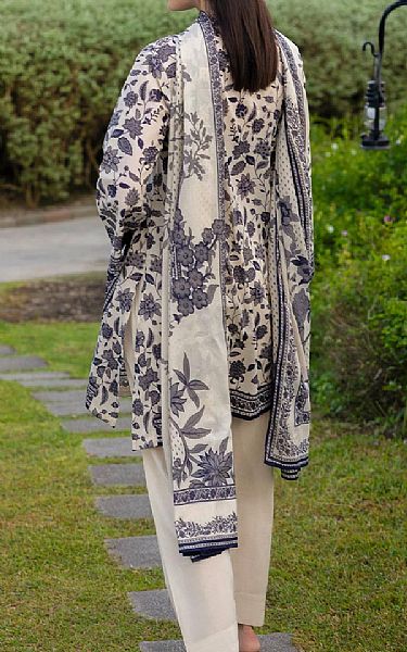 Gul Ahmed Ivory Lawn Suit | Pakistani Lawn Dress in USA- Image 2