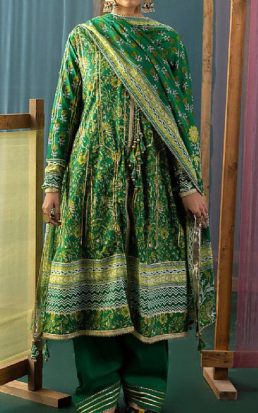 Gul Ahmed Green Lawn Suit | Pakistani Lawn Dress in USA- Image 1