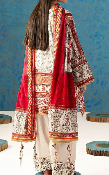 Gul Ahmed Off White Lawn Suit | Pakistani Lawn Dress in USA- Image 2