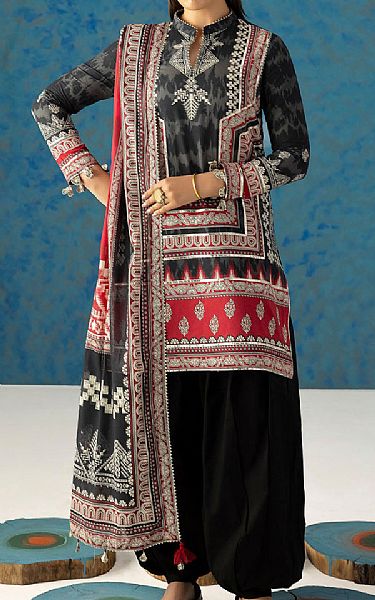 Gul Ahmed Black Lawn Suit | Pakistani Lawn Dress in USA- Image 1