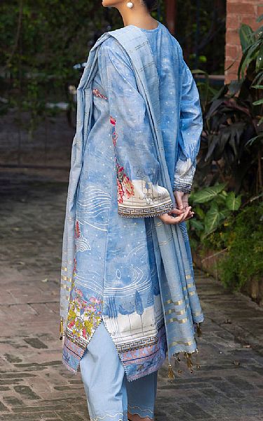 Gul Ahmed Blue Jacquard Suit | Pakistani Winter Dresses in USA- Image 2