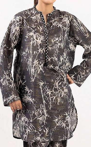 Gul Ahmed Black/Ivory Jacquard Suit (2 pcs) | Pakistani Winter Dresses in USA- Image 2