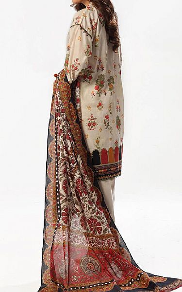 Gul Ahmed Ivory Lawn Suit | Pakistani Lawn Dress in USA- Image 2
