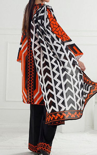 Gul Ahmed Black/Orange Lawn Suit | Pakistani Lawn Dress in USA- Image 2