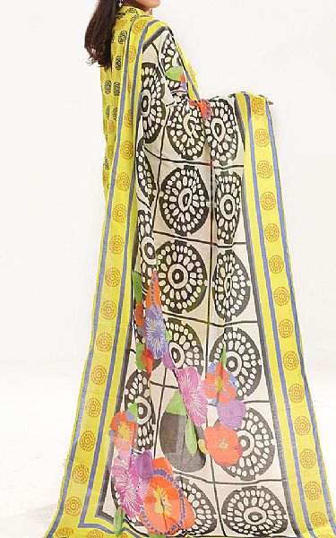 Gul Ahmed Dull Yellow Lawn Suit | Pakistani Lawn Dress in USA- Image 2