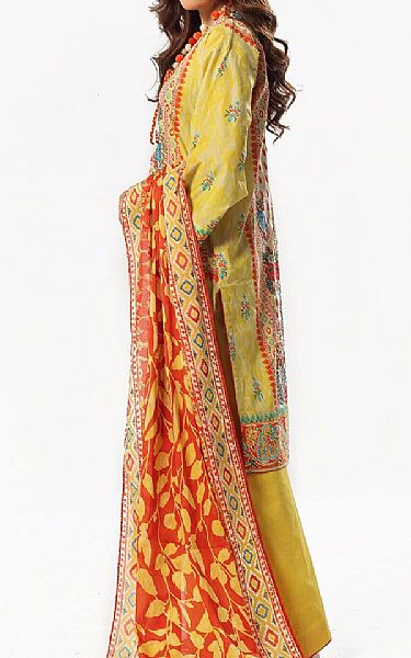 Gul Ahmed Yellow Lawn Suit | Pakistani Lawn Dress in USA- Image 2