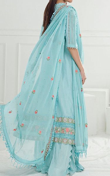 Gul Ahmed Sky Blue Lawn Suit | Pakistani Lawn Dress in USA- Image 2