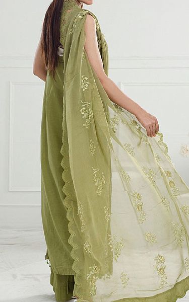 Gul Ahmed Drab Green Lawn Suit | Pakistani Lawn Dress in USA- Image 2