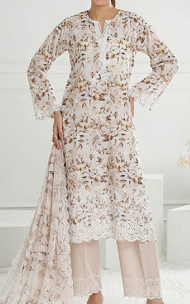 Gul Ahmed Light Pink/Off White Lawn Suit | Pakistani Lawn Dress in USA- Image 1