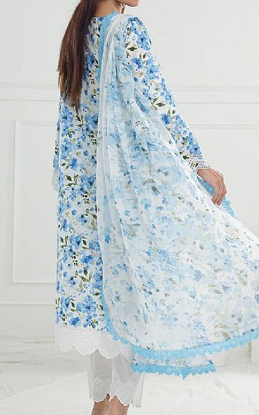 Gul Ahmed Blue/Off White Lawn Suit | Pakistani Lawn Dress in USA- Image 2