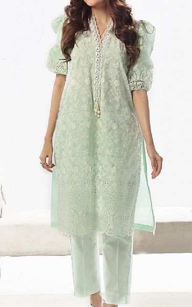 Gul Ahmed Mint Green Lawn Suit (2 pcs) | Pakistani Lawn Dress in USA- Image 1