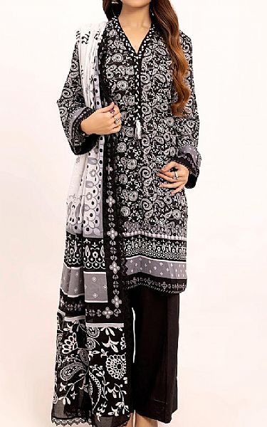 Gul Ahmed Black/Off White Lawn Suit | Pakistani Lawn Dress in USA- Image 1