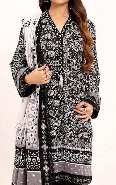 Gul Ahmed Black/Off White Lawn Suit | Pakistani Lawn Dress in USA- Image 2
